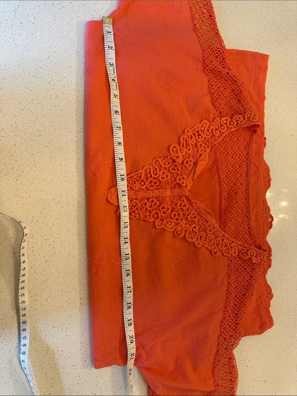 Women’s Coral Lace Trim V-Neck Top - Picture 4 of 4